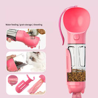 Bouteille d'eau 4 en 1 pour chien, accessoires pour chat, fournitures pour animaux de compagnie avec pelle à crottes et sacs à crottes, gamelle portable pour chien et chat