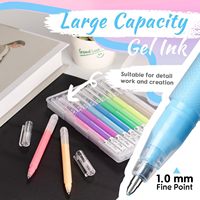 1.0 ensemble de marqueurs d'art multicolores à pointe fine 24 stylos gel acryliques colorés assortis pour coloriage adulte pour papier noir