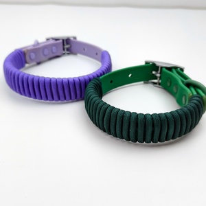 Collare per Cani Regolabile <span class=keywords><strong>2026</strong></span>, Collare Personalizzabile in Colore, Intrecciato a Mano in Morbido Paracord, Elegante Collare per Cani con Gancio - Product Image 1