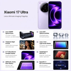 Xiaomi 17 Ultra ขายดี กล้อง Leica 200MP ซูมออปติคอล, กล้อง Leica Ultra‑Wide 50MP |   สแนปดราก้อน 8 อีลิท เจน5 |   แบตเตอรี่ 6800mAh - Product Image 2
