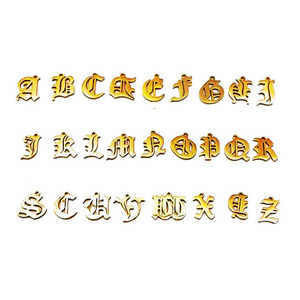 Bán Buôn Giá Rẻ Bảng Chữ Cái Gothic 26 Chữ Charm Trang Sức Thép Không Gỉ A-Z Chữ Cái Tiếng Anh Cũ Chữ Cái Ban Đầu Vòng Cổ Mặt Dây Chuyền - Product Image 2