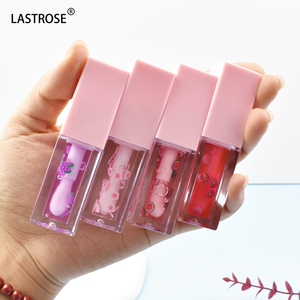 Tabung <span class=keywords><strong>Lip</strong></span> <span class=keywords><strong>Gloss</strong></span> persegi merah muda 5ml minyak bibir <span class=keywords><strong>Lip</strong></span> <span class=keywords><strong>Gloss</strong></span> warna-warni dengan potongan buah warna minyak buah anak-anak Lipgloss OEM Vegan Lipgloss - Product Image 1