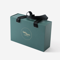 Boîtes cadeaux en papier coulissant avec poignée en ruban, personnalisées avec logo, écologiques, recyclables, en carton rigide, pour emballages de perruques