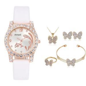 Amadi Montre haut de gamme pour femme Papillon Ensemble cinq pièces Automne Nouveau Décontracté Simple Mode Étudiant Style Exquis Dauphin Quartz - Product Image 3