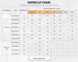 VFOOK手作りペーパークリップチェーン14K 18Kソリッドゴールドリンクチェーン付きDIYクラスプ防水ジュエリーの発見DIYサービス - Product Image 3