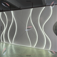 FSDKX Prix d'usine Toile de fond en PVC avec bande LED pour événements et banquets, conception de logo personnalisée, toile de fond de mariage