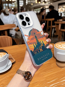 เคสโทรศัพท์ลายสถานที่สำคัญในกรุงเทพฯ สำหรับ 17/16/15/14 Pro Max ลายวัดวิวทิวทัศน์  ทาสี UV ป้องกันรอยนิ้วมือ กันกระแทก  วัสดุ TPU นิ่ม - Product Image 4