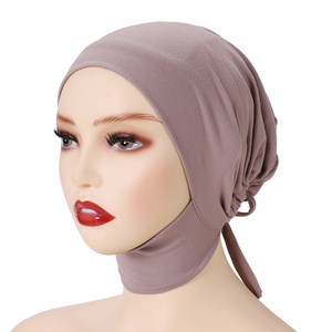 New <span class=keywords><strong>Jersey</strong></span> Cross Inner UnderCap Tie Bonnet Coton Musulman Malaisie Hijab Cap pour Femmes Musulmanes - Product Image 3