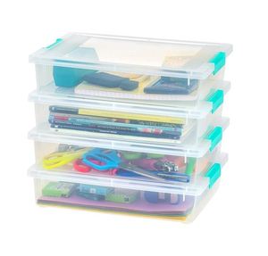 Plastic Storage <b>Bins</b> Containers with <b>Lids</b> Craft Organizers and Storage A4 Paper Storage Box - Product Image 1