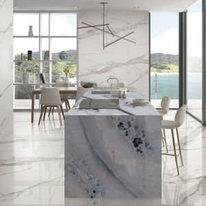 Prezzo di fabbrica 1600x3200 grande lastra di marmo bianco Carrara pietra sinterizzata ingegnerizzata per interni soggiorno sala <span class=keywords><strong>da</strong></span> <span class=keywords><strong>giardino</strong></span> piastrelle - Product Image 1