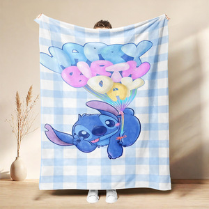 Mantas ChamXue, Manta de Franela con Dibujos Animados de Lilo y Stitch, Linda Manta de Franela con Diseño de Alien Azul Stitch para Niños, para Todas las Temporadas - Product Image 4