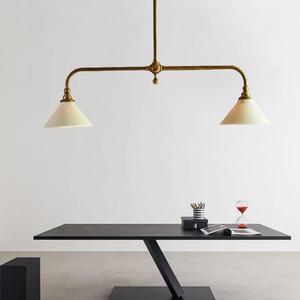 Pendentif industriel en métal laiton métal lin abat-jour chambre à coucher salle à manger éclairage décoratif <span class=keywords><strong>Piaf</strong></span> grande lumière pendentif linéaire - Product Image 5