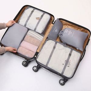 6 Pcs Travel Luggage Storage <b>Bag</b> Set Waterproof <b>Compression</b> Packing Cubes for Suitcase - Product Image 6