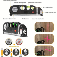 Niveau laser infrarouge multifonctionnel BEMAX BM-44 3-en-1 avec support vertical et horizontal, niveau laser vert de qualité industrielle pour le bricolage