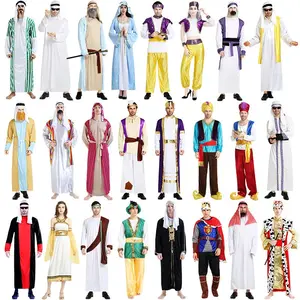 2024 Halloween Arabic Costume Adult Men and Women Cos Clothing Middle East Dubai Robe Shepherd Outfit