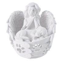 Sculpture commémorative personnalisée en résine peinte à la main, ange et chien, décoration d'intérieur, porte-bougie, Fujian