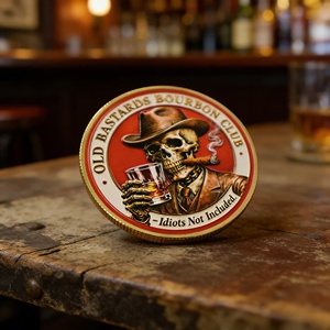 3D Bourbon-thema herdenkingsmunten vintage skelet-stijl metalen challenge coin voor whiskyliefhebbers verzamelobject groothandel - Product Image 2