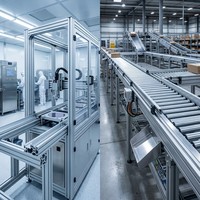 Profilé d'extrusion en aluminium sur mesure 6005 T5 avec usinage de précision, anodisation et découpe, utilisé pour les équipements de transfert