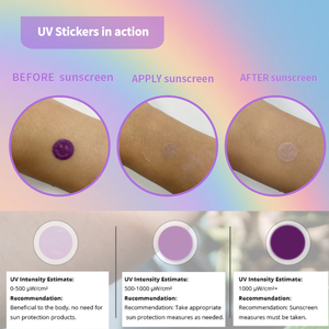 Tatuaje Temporal Personalizado con Cambio de Color UV, sin Agua, Morado/Naranja, Activado por el Sol, Seguro para la Piel, Recordatorio de Protección Solar - Product Image 4