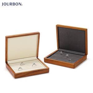 Jourbon Custom jewellery jewelry luxury gift package storage display wooden wood boxes for small ring bracelets packaging
