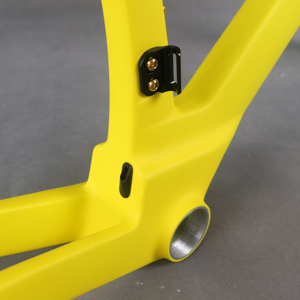 Fluorescent Yellow TT-X38 Internal Cable Road Bike Frame with