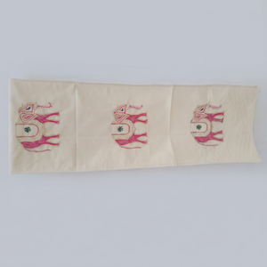 Handmade Embroidered Cotton <b>Table</b> <b>Runner</b> With Pink floral elephant Pattern Traditional Home Decor - Product Image 1
