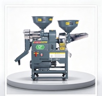 Moulin à riz électrique 220V avec chambre en acier inoxydable, mini tamis vibrant pour usage domestique et agricole, machine de mouture à alimentation automatique