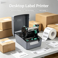 Imprimante d'étiquettes à transfert thermique double mode 50 mm, imprimante de codes-barres de bureau pour étiquettes d'entretien, étiquettes d'expédition et impression de codes QR