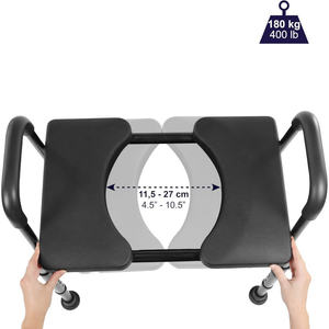 KMINA K30029 Siège de toilette surélevé, chaise de toilette avec siège réglable (3 en 1) pour adultes, noir - Product Image 4