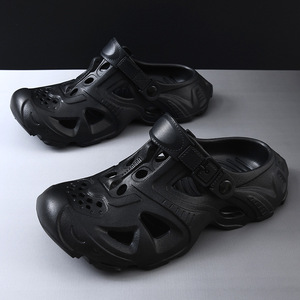 Men's Crocs Summer Outdoor Thick Soled <b>Closed</b> <b>Toe</b> <b>Sandals</b> Non Slip Breathable EVA White Black Khaki Green Solid Color 3.5cm Heel - Product Image 4