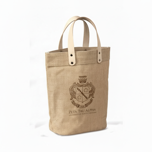 Bolsas de yute reciclables con tinte natural con diseño de retazos de algodón bordado para uso comercial - Product Image 1