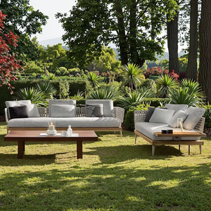 Moda meubles de <span class=keywords><strong>jardin</strong></span> en bois grand <span class=keywords><strong>salon</strong></span> de <span class=keywords><strong>jardin</strong></span> extérieur vente canapé en <span class=keywords><strong>aluminium</strong></span> extérieur ensembles canapé <span class=keywords><strong>jardin</strong></span> - Product Image 5