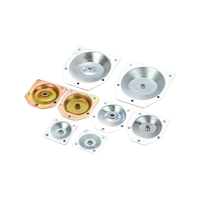 Plaque de fixation en acier laminé à froid zingué pour pieds de meubles, types plats et coudés, avec filetage, pour tables basses, chaises et pieds de meubles