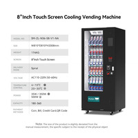 Máquina Expendedora de bebidas frías con tarjeta Sim 4G, máquina expendedora combinada de bebidas frías de almacenamiento refrigerado con lector de tarjetas bancarias