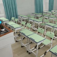 Ensemble de bureaux et chaises réglables en métal modernes pour l'école, le bureau à domicile, le salon, la salle à manger, confortable, écologique, table pour enfants