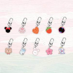 Custom New Korean Fashionable Cartoon Cute Double Transparent Acrylic Bead Chain Small Gift Accessories Pendant <b>Keychain</b> - Product Image 1