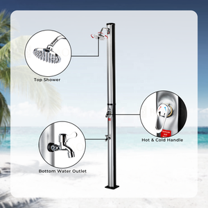 Grifo de <span class=keywords><strong>ducha</strong></span> moderno de pie con mezclador de agua fría y caliente, <span class=keywords><strong>ducha</strong></span> <span class=keywords><strong>solar</strong></span> exterior para piscina - Product Image 2