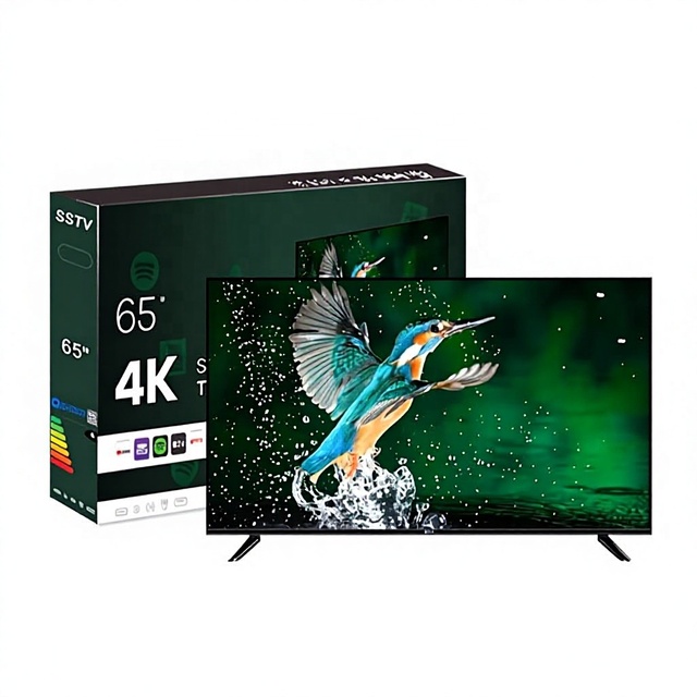 Factory Price 55 65 75 Inch Smart TV 4K Bezel-less Full Screen LED LCD Television Customized Android 11/12/13 TV with DVB-T2 S2