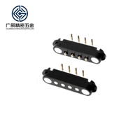 2.54 MM Spring Loaded Male Female Bend Nylon Housing 2P 3P 4P 5P Waterproof Magnetic Pogo Pin Connector