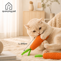 Jouet à mâcher interactif en corde de papier naturelle tressée en forme de carotte, résistant aux morsures et anti-étouffement pour chats d'intérieur
