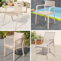 Chaise de loisirs d'extérieur couleur champagne en alliage d'aluminium, style européen moderne et simple, avec corde et tissu maillé, mobile