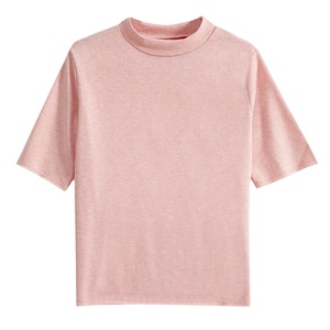 Camisetas de Punto de Algodón 100% Ecológicas al por Mayor, Logotipo Personalizado, Cuello Redondo Informal, Talla XL, Primavera, Verano, Otoño, Tela de Spandex de 180 g - Product Image 1