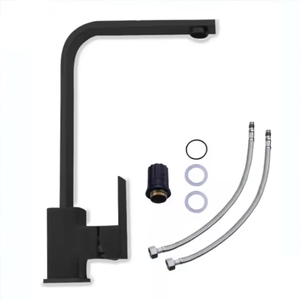 Grifería Monomando para Cocina, Lavabo, Acero Inoxidable, Color Negro Mate - Product Image 1