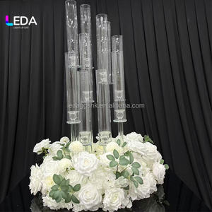 Candelabro Cuadrado de Cristal Transparente de Alta Calidad LEDA, Centro de Mesa para Bodas, Decoración del Hogar, Eventos y Fiestas - Product Image 6