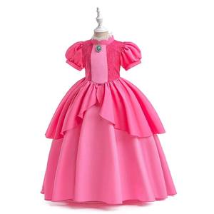 Nuevo Vestido de Princesa Rosa con Mangas Abullonadas de Encaje para Niñas, Disfraz de Cosplay de Cuento de Hadas para Fiesta de Cumpleaños, Actuación en Escenario, Carnaval - Product Image 5