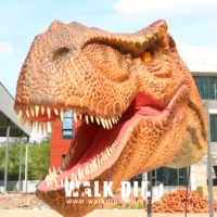 Modèle de Tête de Dinosaure Animatronique en Métal pour Parc à Thème Jurassique, Utilisation Intérieure/Extérieure, Contrôle Programmable, Personnalisable, pour Aire de Jeux de Jardin