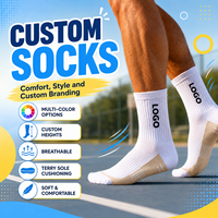 Chaussettes de sport athlétiques unisexes en tricot avec logo personnalisé, chaussettes de sport en coton respirantes, absorbant la transpiration, mi-mollet, pour la course à pied et le basketball