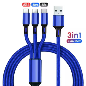 Cable de Carga Rápida 3 en 1 con Trenzado de Nailon, USB a Tipo-C y Micro USB para iPhone y Android - Product Image 2