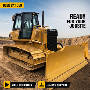Bulldozer Cingolato CAT D5K Usato in Condizioni Originali <span class=keywords><strong>con</strong></span> Cabina Chiusa e Cingoli in Acciaio per Costruzioni e Movimento Terra - Product Image 1