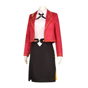 Disfraz de Cosplay de Sweet Tears of Themis Rose para mujer, conjunto de falda y chaqueta a rayas rojas, disfraz de Halloween - Product Image 4